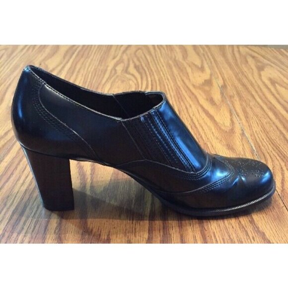 Etienne Aigner Nessie‎ Womens Shoe Ankle Boot SZ 7.5 M Dark Brown Brogue On Toes - Picture 5 of 12